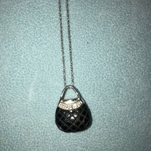 10k white gold and onyx necklace